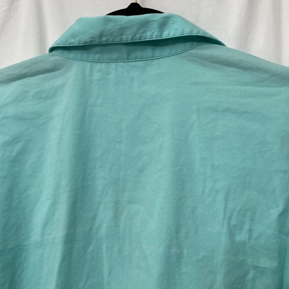Lafayette 148 Turquoise Chevron Pattern Long Sleeve Button-Up Top -‎ SZ 8 - Picture 6 of 11